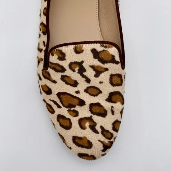 J CREW COLLECTION Calf Hair Leopard Print Cleo Loafers - A0615 - Sz 7 - Picture 3 of 9